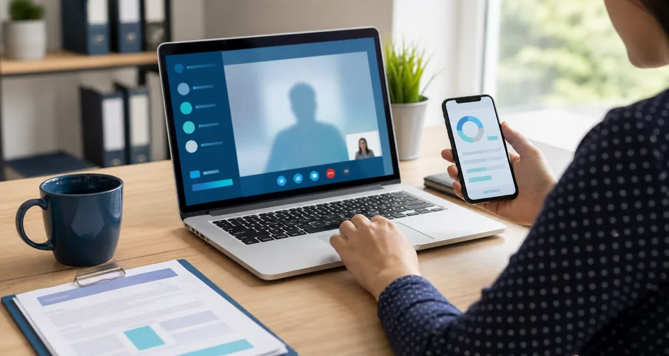 Equipo profesional trabajando con herramientas digitales